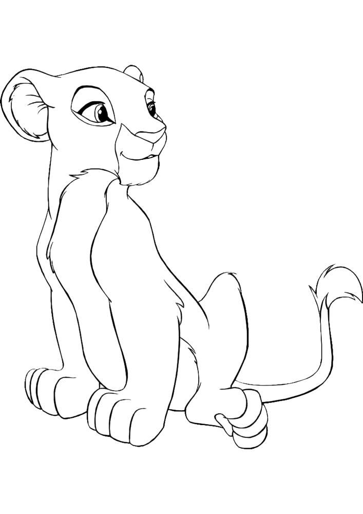 Sitting Simba coloring book